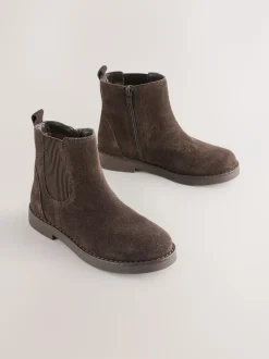 Next Leather Chelsea Boots Chocolate Brown Discount