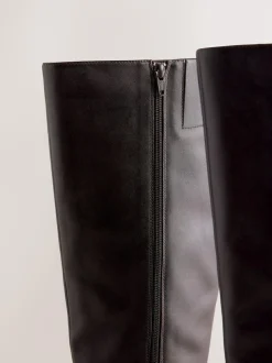 Next Forever Comfort® Flat Chisel Toe Knee High Boots Chocolate Brown Leather Online