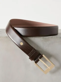 Next N. Premium Made In Italy Leather Belt Chocolate Brown Best