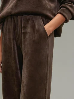 Next Soft Feel Cord Wide Leg Trousers Chocolate Brown Sale