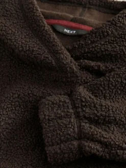 Next Soft Teddy Borg Longsleeve Hoodie Chocolate Brown Discount