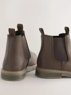 Next Standard Fit (F) Leather Chelsea Boots Chocolate Brown Outlet