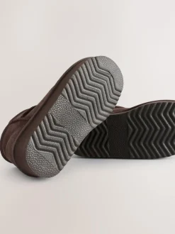 Next Chocolate Brown Standard Fit (F) Flatform Mini Warm Lined Water Repellent Suede Pull-On Boots Sale