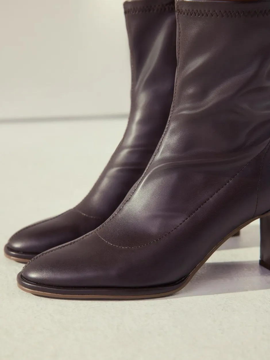 Next Standard/Wide Fit Forever Comfort® Round Toe Sock Boots Chocolate Brown Hot