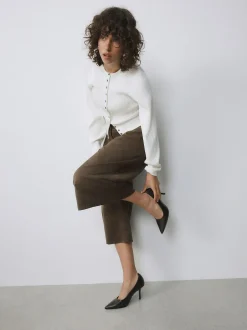Next Standard/Wide Fit Forever Comfort® Point Toe Court Heels Chocolate Brown New