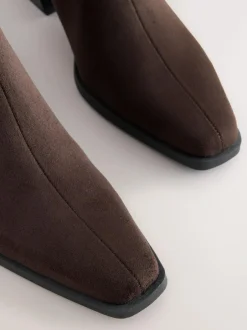 Next Standard/Wide Fit Chelsea Style Western Cowboy Boots Chocolate Brown Discount