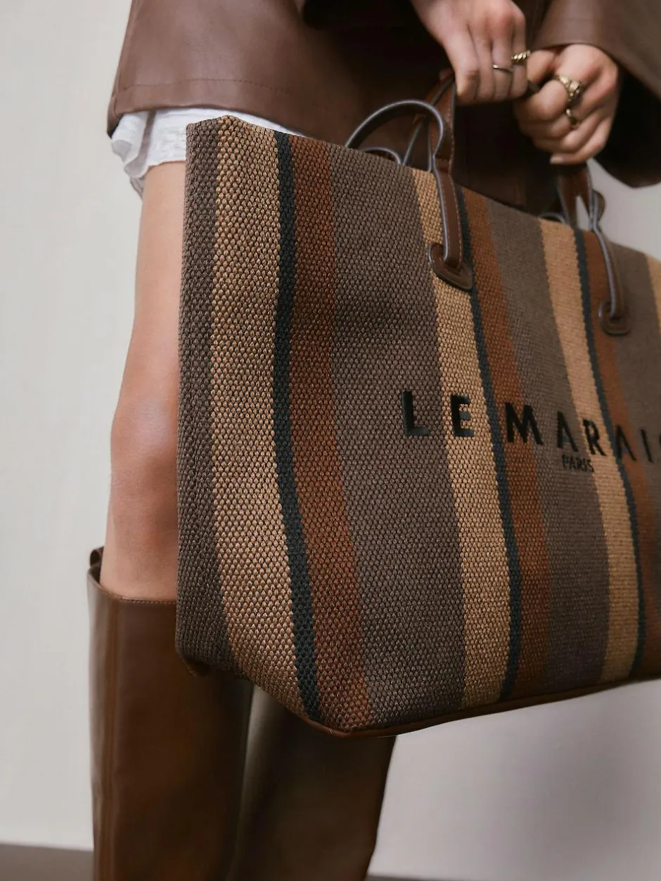 Next Shoulder Bag Chocolate Brown Stripe New