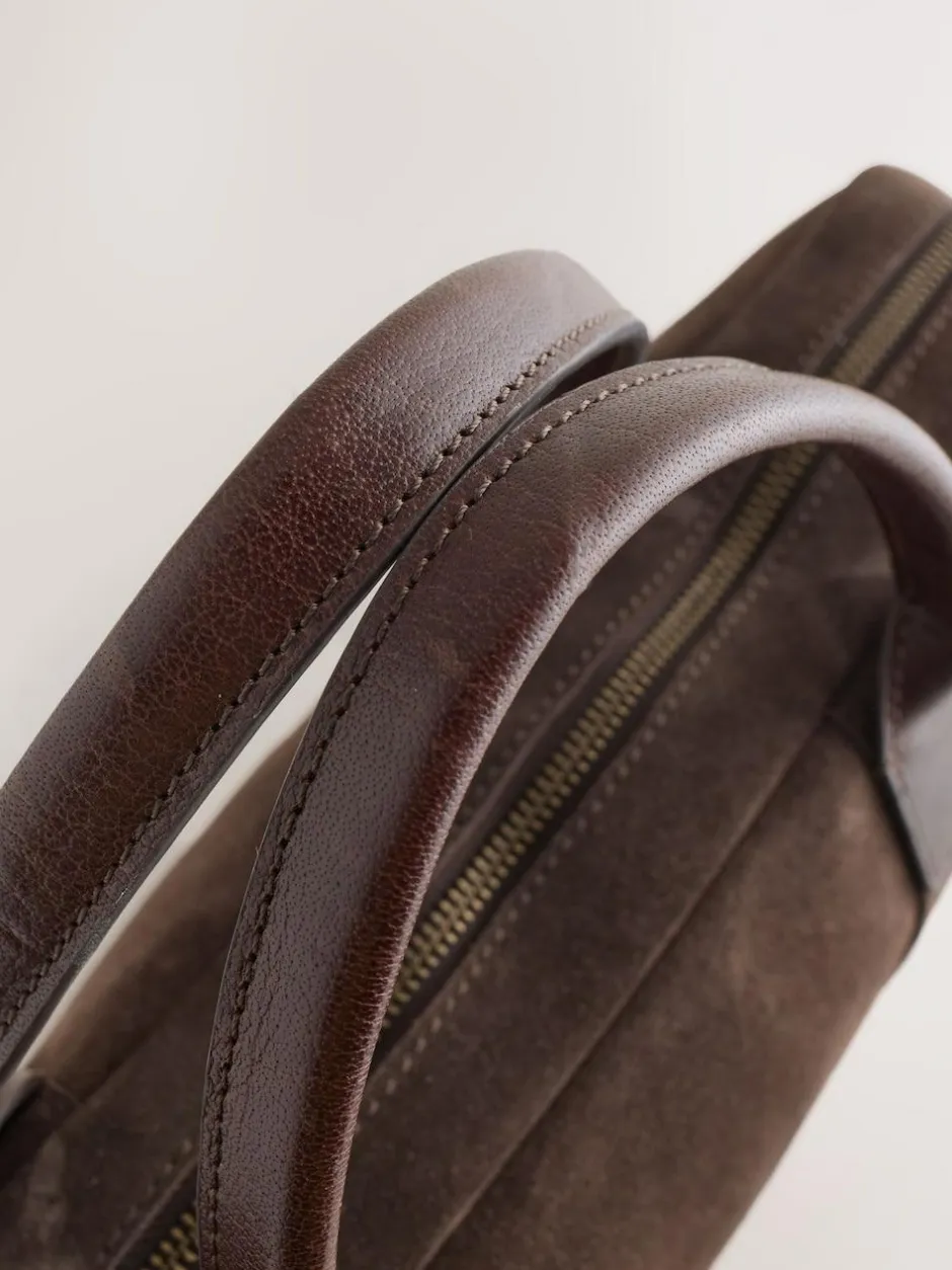 Next Chocolate Brown Suede Briefcase Best