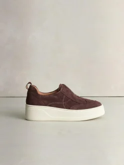 Next Signature Leather Chunky Wedge Platform Trainers Chocolate Brown Suede Discount