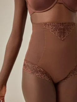 Next Super High Waist Briefs Firm Tummy Control Shaping Briefs Chocolate Brown Hot