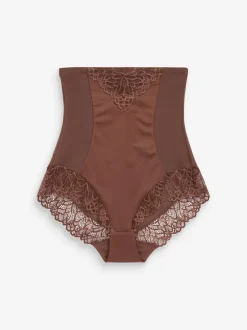 Next Super High Waist Briefs Firm Tummy Control Shaping Briefs Chocolate Brown Hot