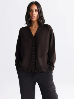 Next Chocolate Brown Supersoft V-Neck Cardigan With Pockets Hot