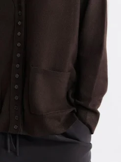 Next Chocolate Brown Supersoft V-Neck Cardigan With Pockets Hot