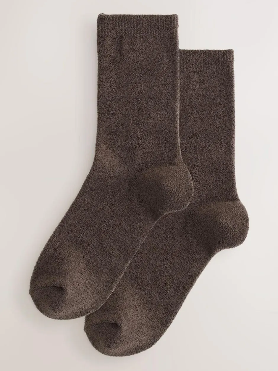 Next Thermal Fleece Socks 2 Pack Chocolate Brown Best