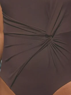 Next Twist Scoop Tummy Control Swimsuit Chocolate Brown Best