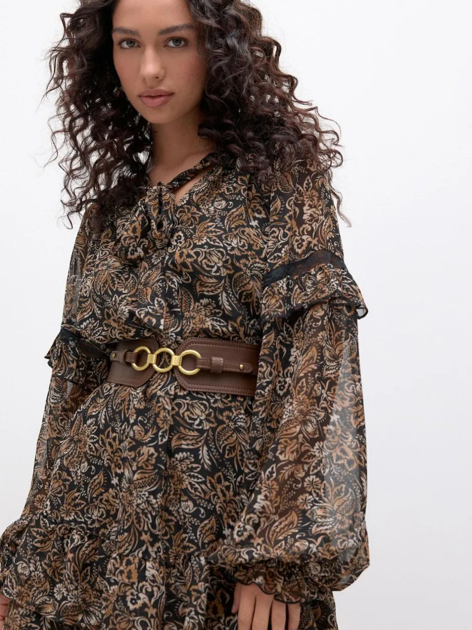 Next Wide Corset Belt Chocolate Brown Outlet