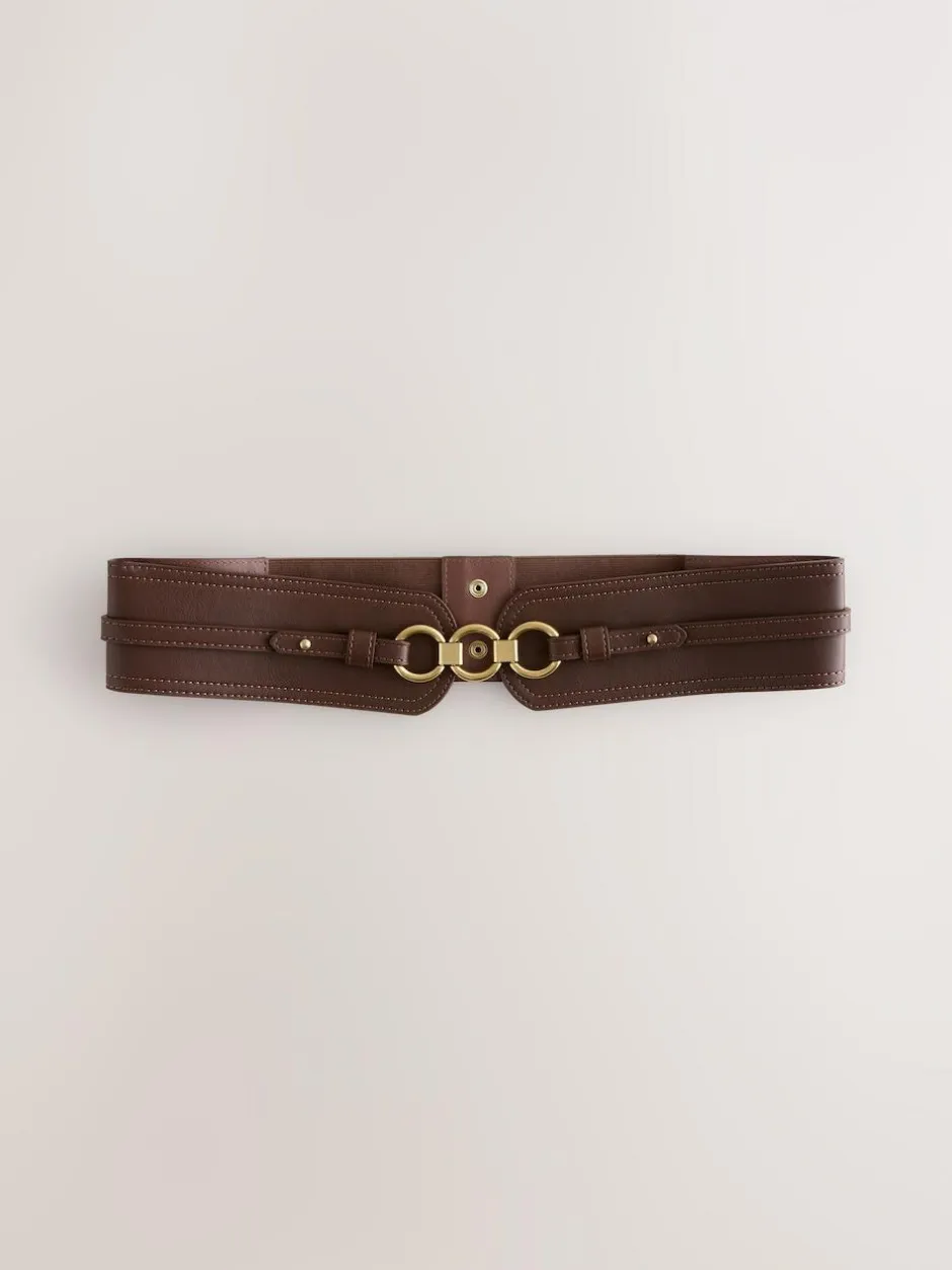 Next Wide Corset Belt Chocolate Brown Outlet