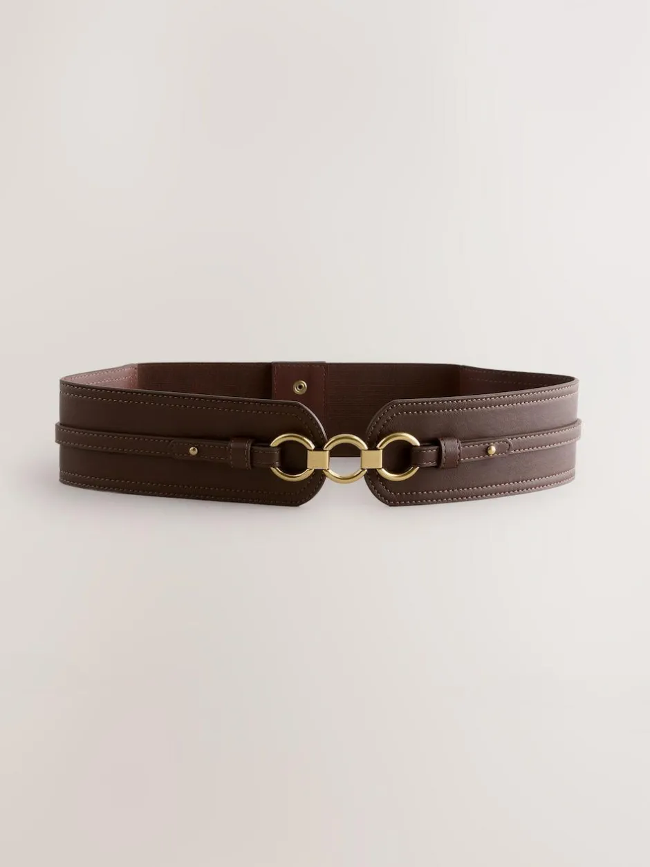 Next Wide Corset Belt Chocolate Brown Outlet