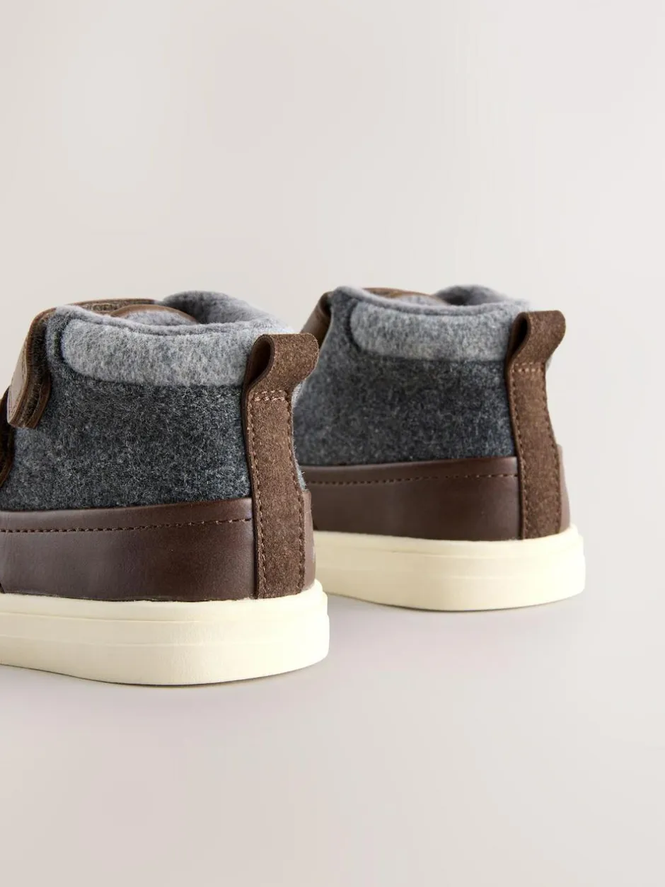 Next Chocolate Brown Wide Fit (G) Touch Fastening Boots Hot