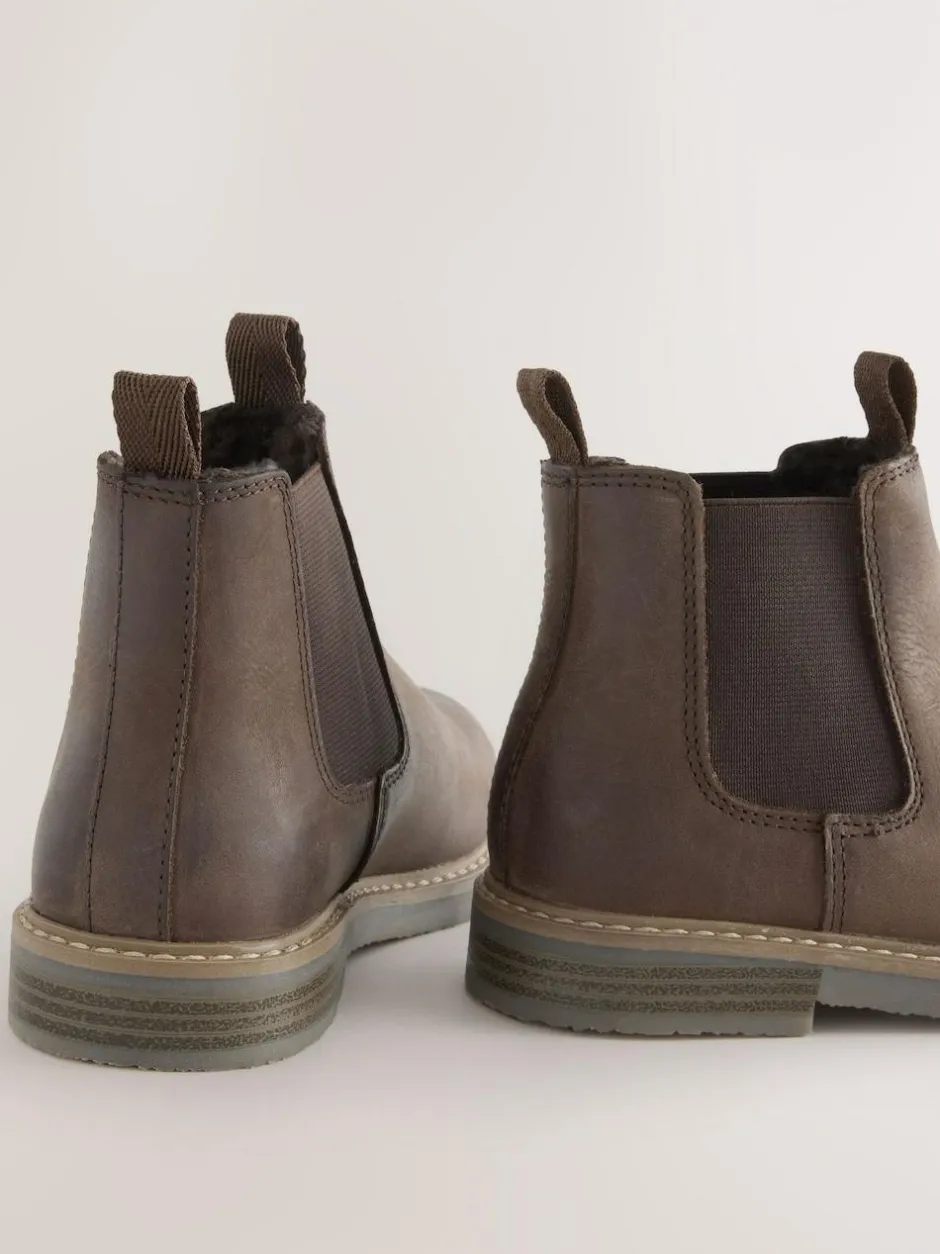 Next Wide Fit (G) Leather Chelsea Boots Chocolate Brown Best