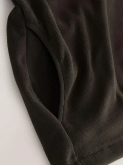 Next Zip Neck Utility Style Polar Fleece Chocolate Brown Discount