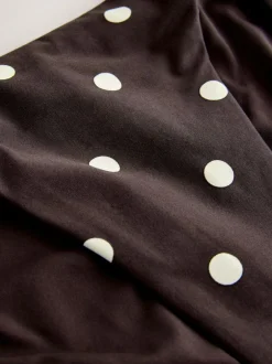 Next Chocolate Brown/Cream Spot Tie Side Bikini Bottoms Sale