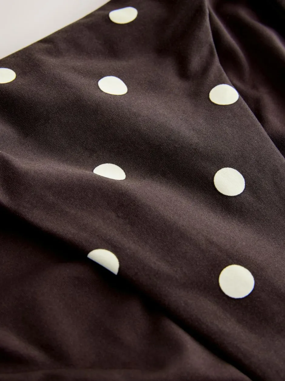Next Chocolate Brown/Cream Spot Tie Side Bikini Bottoms Sale