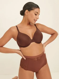 Next Tummy Control Light Shaping High Waist Thongs 2 Pack Chocolate Nude