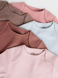Next Chocolate Pink Long Sleeve Baby Bodysuits 5 Pack Sale