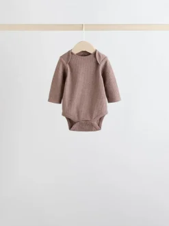Next Chocolate Pink Long Sleeve Baby Bodysuits 5 Pack Sale