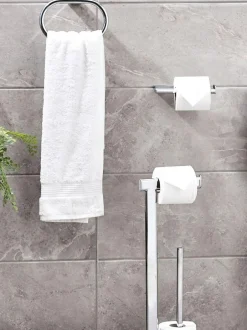 Next Chrome Oslo Toilet Roll Holder Hot