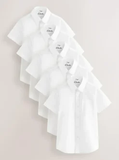 Clarks White Short Sleeve School Shirts 5 Pack Hot