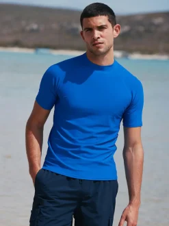 Next Active Short Sleeve Rash Vest Cobalt Blue New