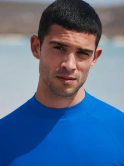 Next Active Short Sleeve Rash Vest Cobalt Blue New