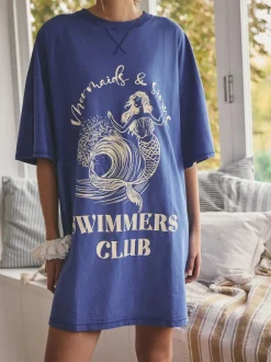 Next Cobalt Blue Graphic Nightie Clearance