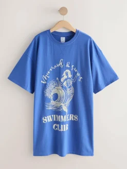 Next Cobalt Blue Graphic Nightie Clearance