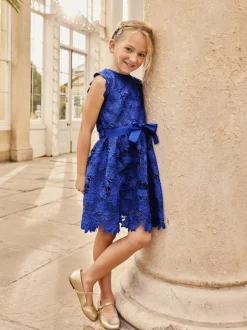 Next Lace Occasion Dress (3-16yrs) Cobalt Blue Best