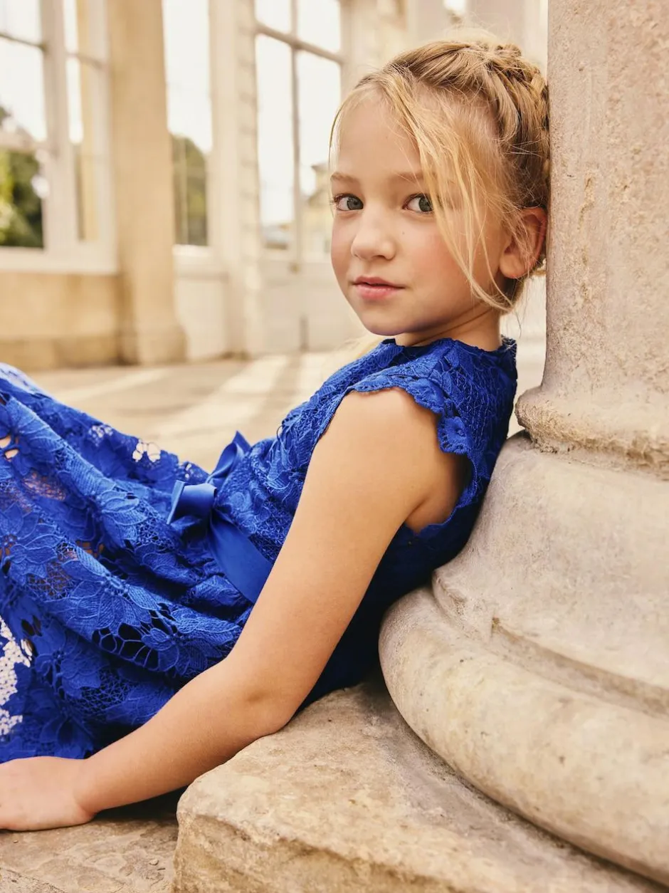 Next Lace Occasion Dress (3-16yrs) Cobalt Blue Best