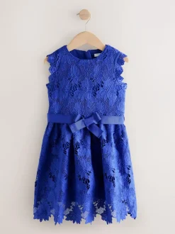 Next Lace Occasion Dress (3-16yrs) Cobalt Blue Best
