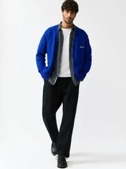Next Regular Fit Embroidered Chest Motif Cardigan Cobalt Blue Hot