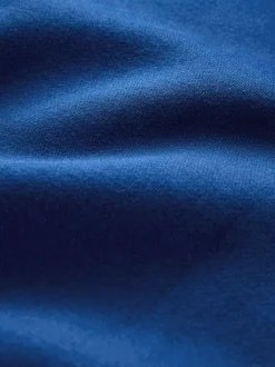 Next Cobalt Blue Regular Fit Heavyweight Cotton Rich Jersey Hoodie Sale