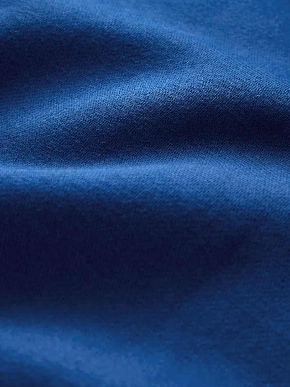 Next Cobalt Blue Regular Fit Heavyweight Cotton Rich Jersey Hoodie Sale