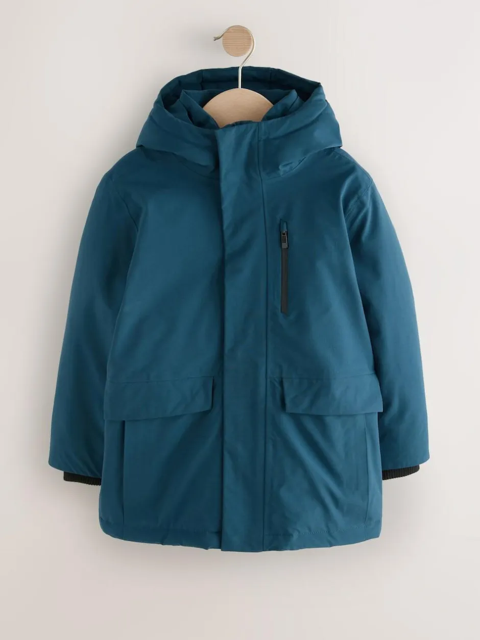 Next Waterproof Parka Coat (3-17yrs) Cobalt Blue Best