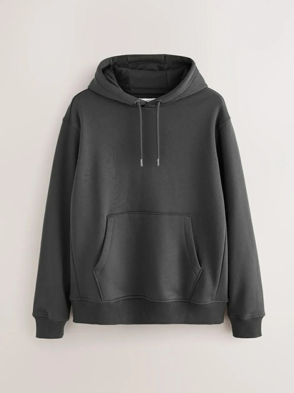 Next Cotton Rich Jersey Overhead Hoodies 2 Pack Cobalt Blue/Slate Grey Clearance