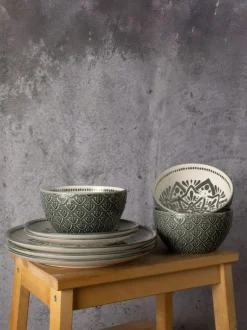 Code Maison 12 Piece Inari Dinner Set Green New