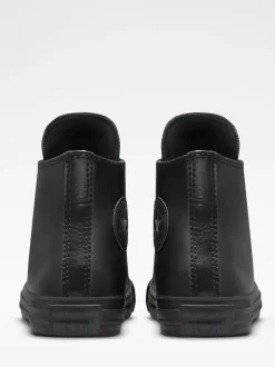 Converse Black Leather High Top Youth Trainers Clearance