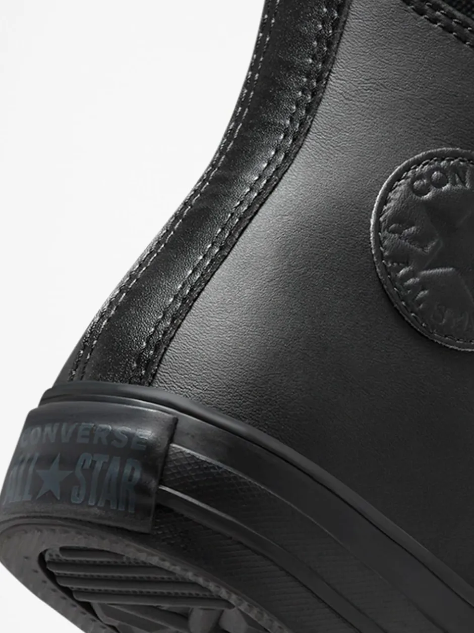 Converse Black Leather High Top Youth Trainers Clearance