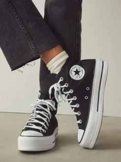 Converse Pale Platform Lift High Top Trainers Black Online