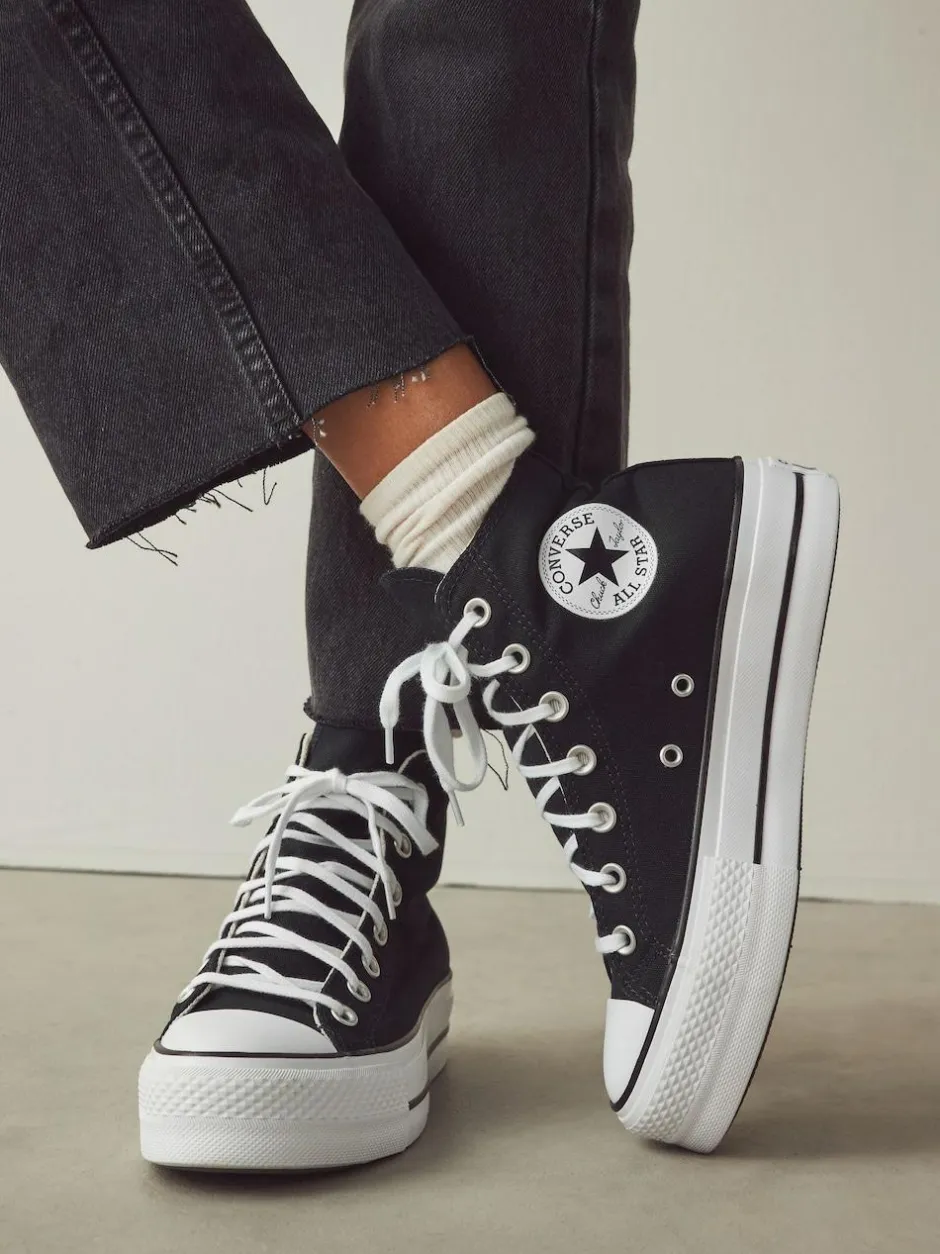 Converse Pale Platform Lift High Top Trainers Black Online