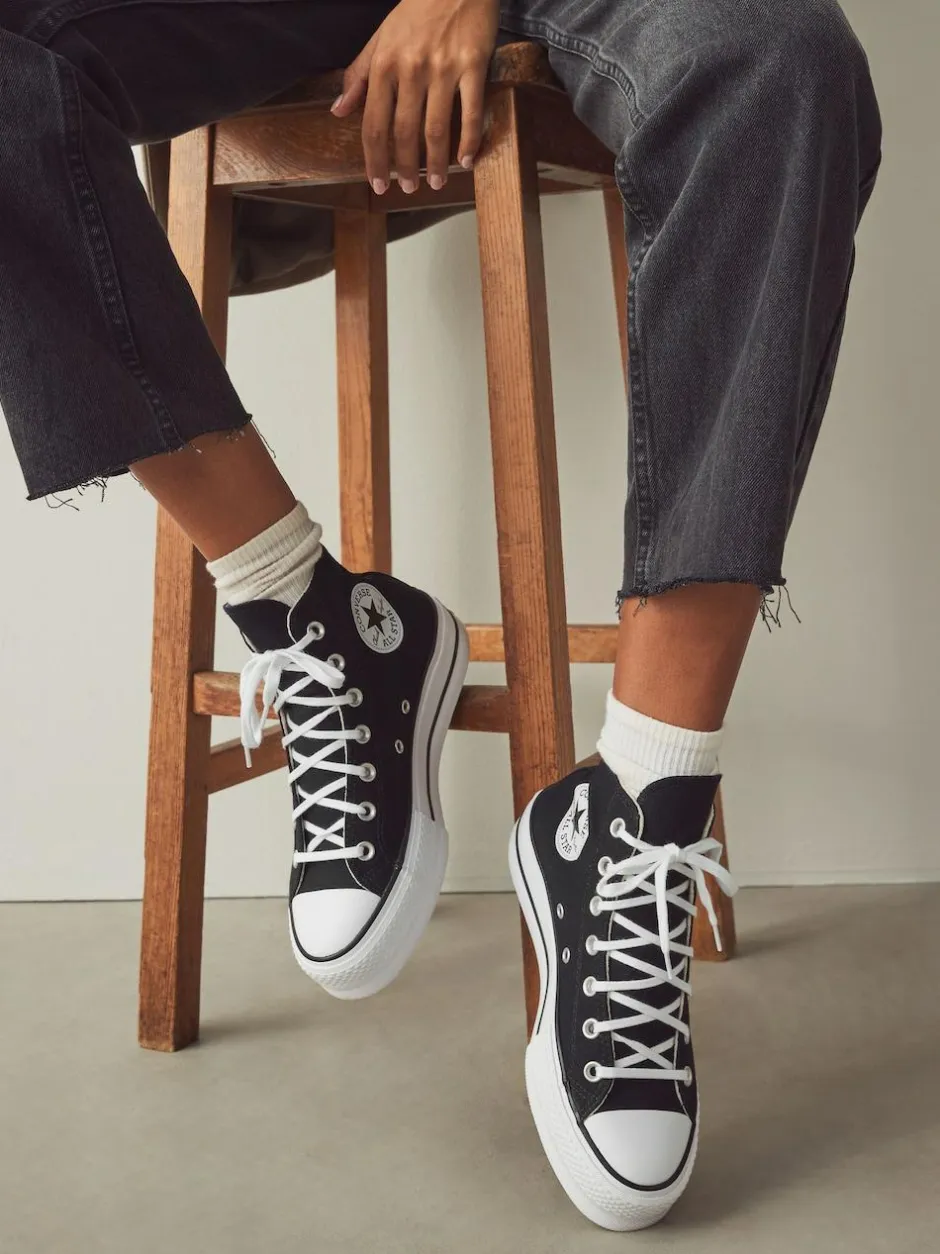 Converse Pale Platform Lift High Top Trainers Black Online